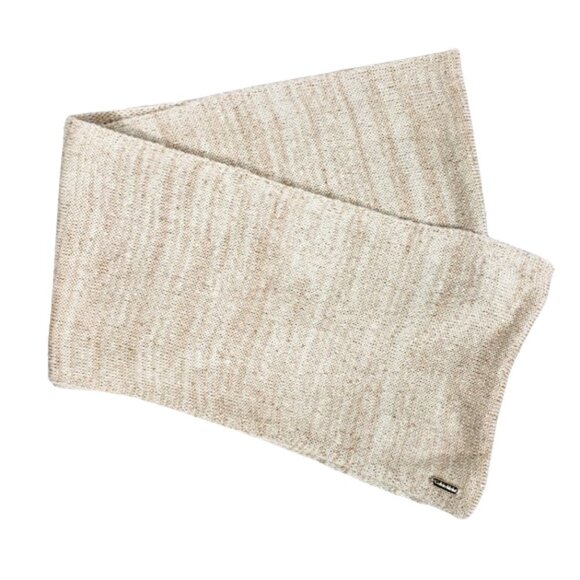 Calvin Klein Infinity Scarf Heather Tan Beige Gold Sequin - Picture 2 of 9